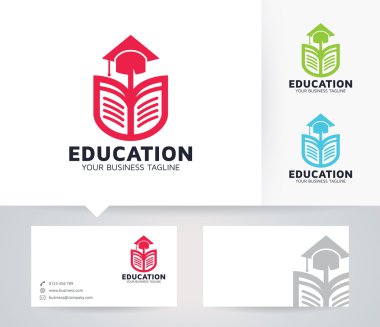 Kartvizit şablonu ile eğitim vektör logo