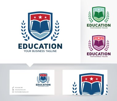 Kartvizit şablonu ile eğitim vektör logo