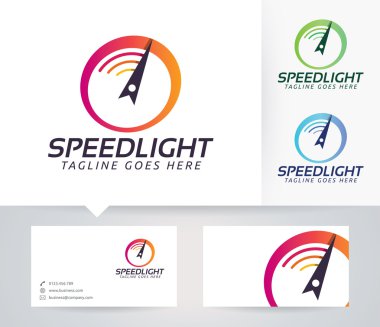 Kartvizit şablonu ile hız ışık vektör logo