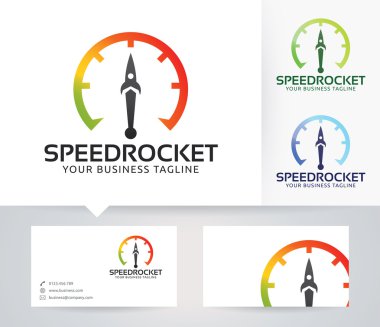 Kartvizit şablonu ile hız roket vektör logo