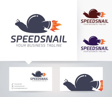 Kartvizit şablonu ile hız salyangoz vektör logo