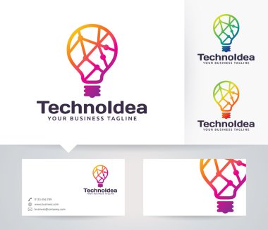 Kartvizit şablonu ile teknoloji fikir vektör logo