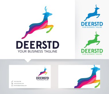 Geyik Studio vektör logosu ile kartvizit şablonu