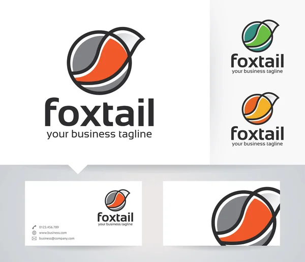 Logotipo do vetor Foxtail com modelo de cartão de visita — Vetor de Stock
