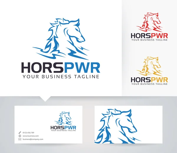 Logo vectoriel Horse Power avec modèle de carte de visite — Image vectorielle