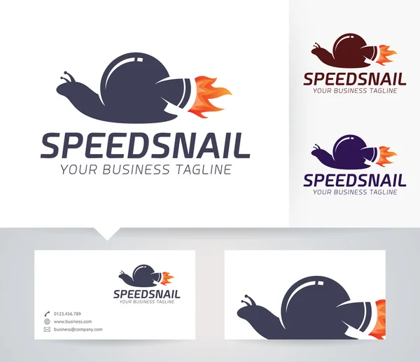 Logo vectoriel Speed Snail avec modèle de carte de visite — Image vectorielle