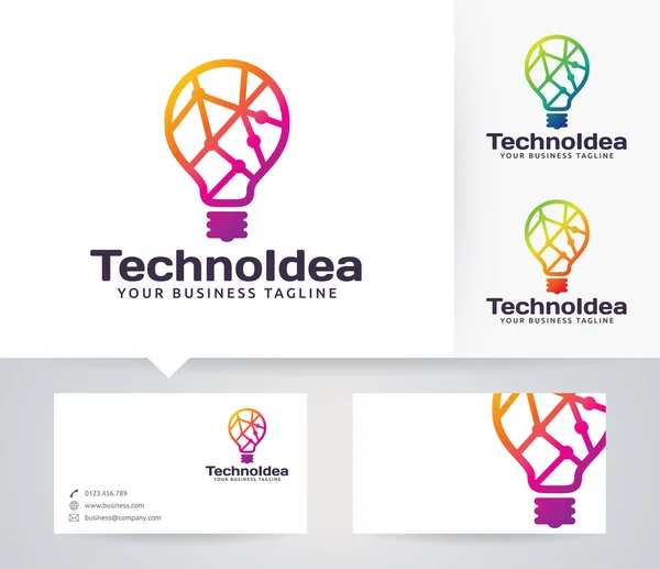 Tecnologia Idea logotipo do vetor com modelo de cartão de visita — Vetor de Stock