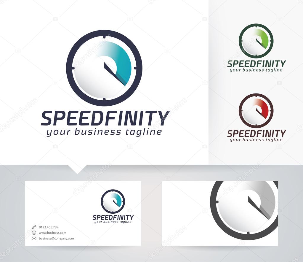 Speed Infinity vector logo with business card template