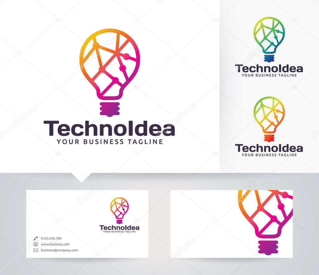 Technology Idea vector logo with business card template