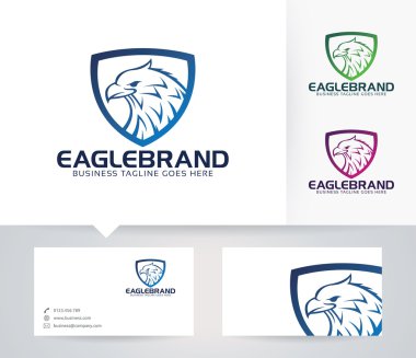 Kartal marka vektör logosu ile kartvizit şablonu