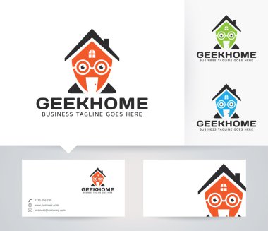 Geek ev vektör logo kartvizit şablonu ile