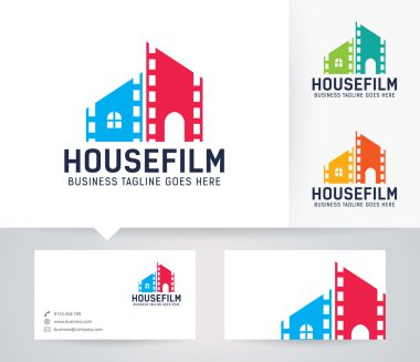 Kartvizit şablonu ile ev Film vektör logo
