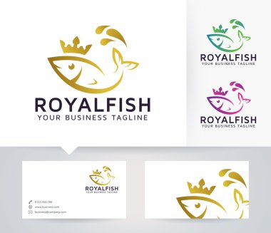 Kraliyet balık kartvizit şablonu logo vektör