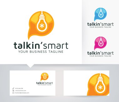Akıllı vektör logosu kartvizit şablonu ile konuşmak