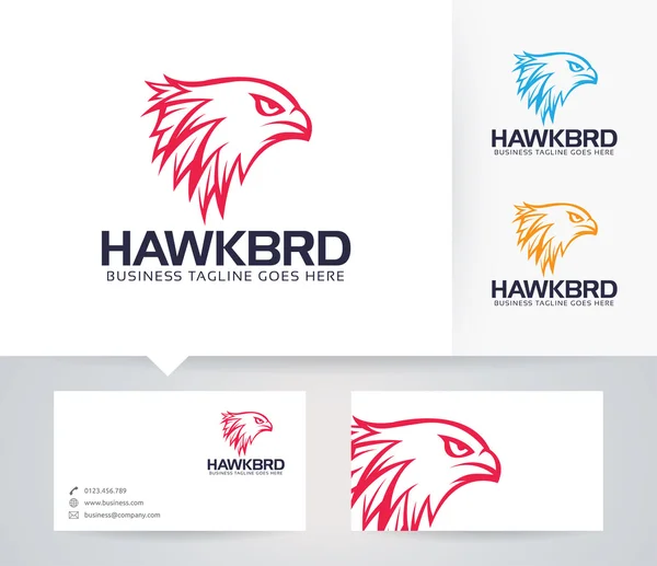 Logo vectoriel Hawk Brand avec modèle de carte de visite — Image vectorielle