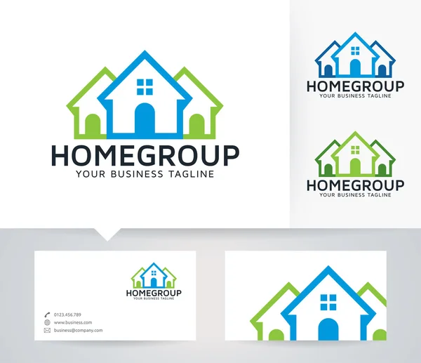 Логотип вектора Home Group с шаблоном визитки — стоковый вектор