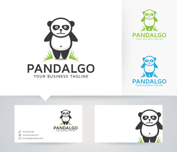 Logo vectoriel Panda avec modèle de carte de visite — Image vectorielle