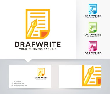 Taslak Alternatif renkler ve kartvizit şablonu ile vektör logosu yaz