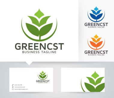 Alternatif renkler ve kartvizit şablonu ile Yeşil Danışmanlık vektör logosu