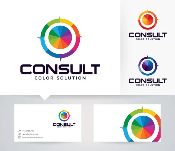 Colore Consultare il logo vettoriale con colori alternativi e modello di biglietto da visita — Vettoriale Stock