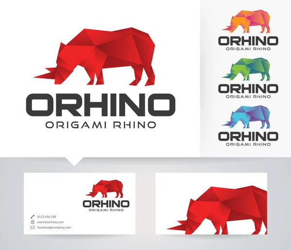 Origami Rhino vector — Stockvector