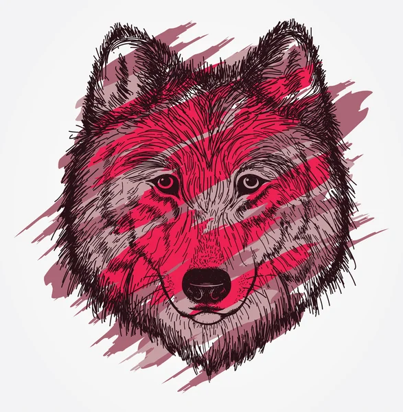 Λύκος κεφάλι, κυνηγός, άγρια ζωή — Διανυσματικό Αρχείο