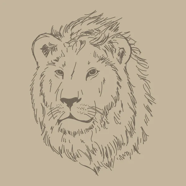 Lion Vector Tras de mână — Vector de stoc