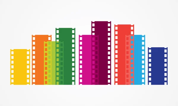 Filme de fita colorida, cor de tira de filme —  Vetores de Stock