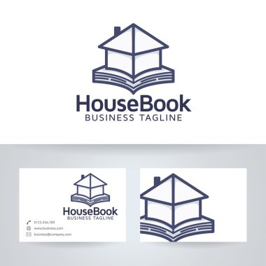 Kartvizit şablonu ile ev kitap vektör logo