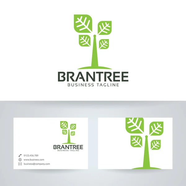 Logo vectoriel arbre de marque avec modèle de carte de visite — Image vectorielle