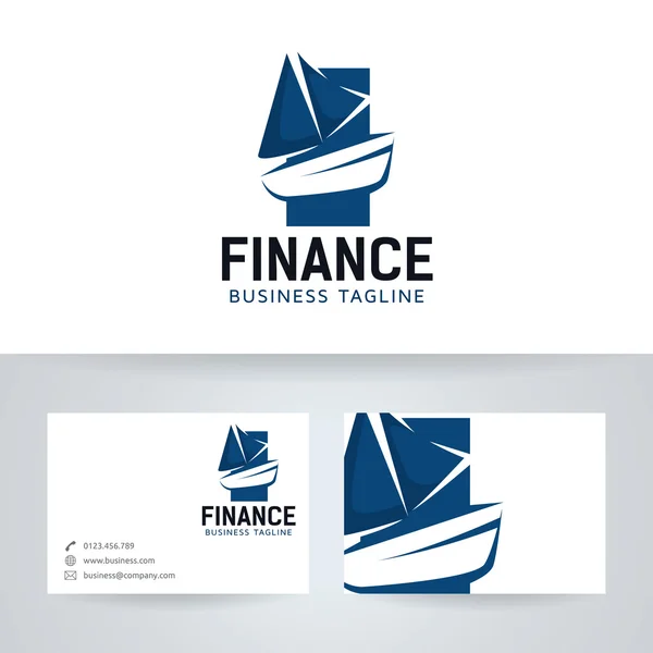 Logotipo do vetor de financiamento de barco com modelo de cartão de visita — Vetor de Stock