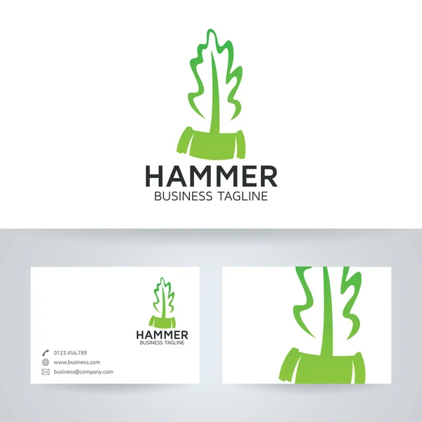 Logo vecteur hummer feuille avec modèle de carte de visite — Image vectorielle