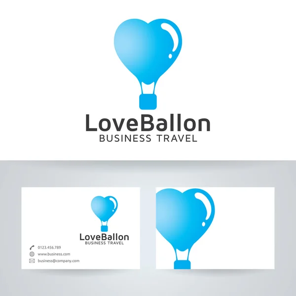 Logo vectoriel Love Ballon avec modèle de carte de visite — Image vectorielle