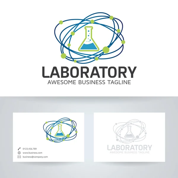 Logo vectoriel de laboratoire avec modèle de carte de visite — Image vectorielle