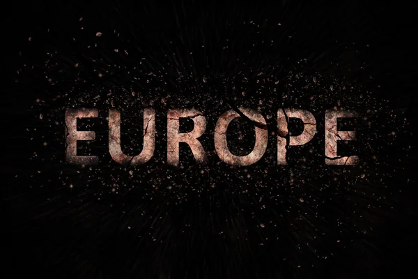 Symbol Evropy - popraskané a roztržením na kusy — Stock fotografie
