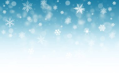 Kar zemini. Dağınık taneli mavi Noel karı. Kar yağarken kış konsepti. Tatil dokusu ve beyaz kar taneleri.