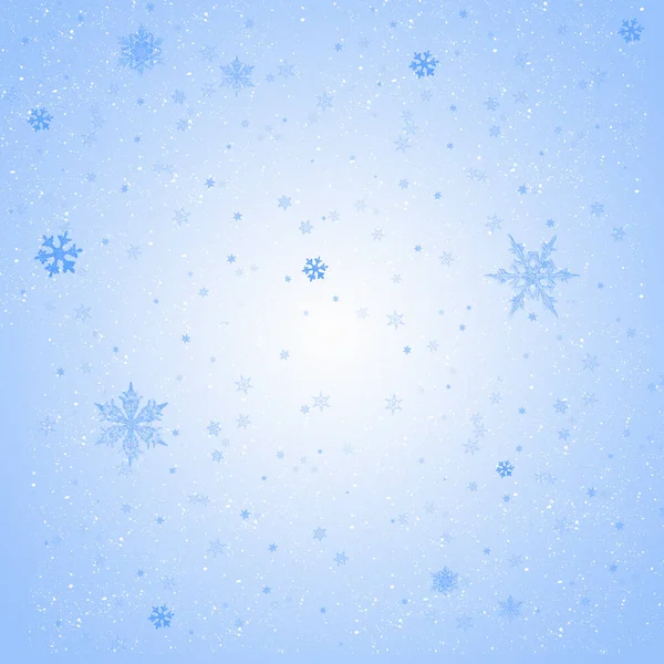 Снежный Фон Голубой Рождественский Снег Разряженными Хлопьями Зимняя Концепция Падающим — стоковое фото