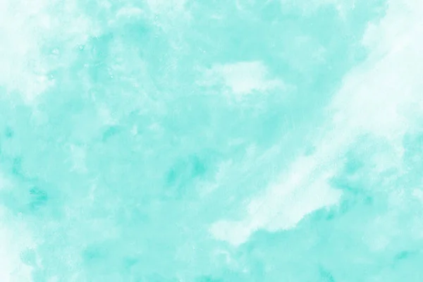 软点水彩画蒂芬尼蓝色手绘 美丽的抽象水彩背景 — 图库照片