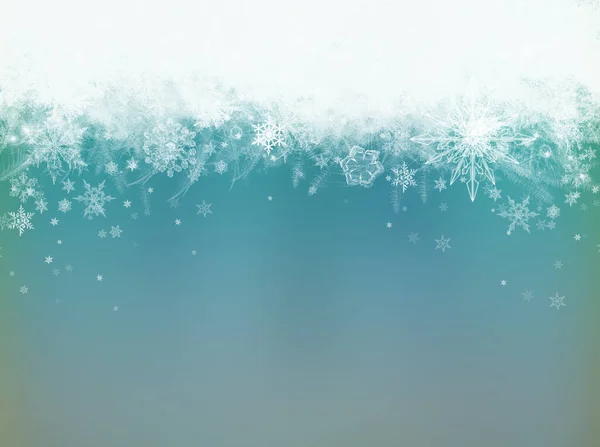 Niebieskie Tło Śniegu Świąteczne Opady Śniegu Nieostrymi Płatkami Koncepcja Zimowa — Zdjęcie stockowe