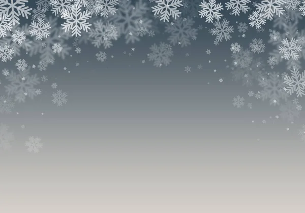 Fondo Nieve Nieve Gris Navidad Con Copos Desenfocados Concepto Invierno — Foto de Stock