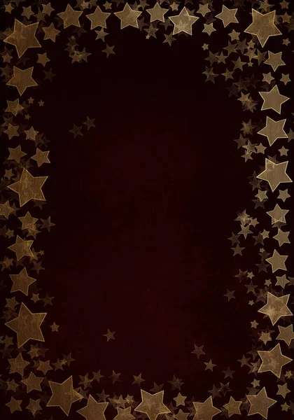 Şatafatlı Altın Yıldızlı Kırmızı Arka Plan Altın Çerçeve Logo Davetiye — Stok fotoğraf