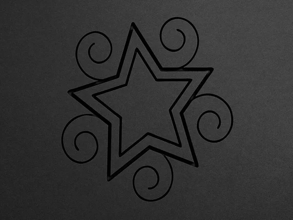 Kağıt Efektini Kes Grafiksel Yıldız Çizimi Çizgi Sanatı Modeli Arkaplanı — Stok fotoğraf