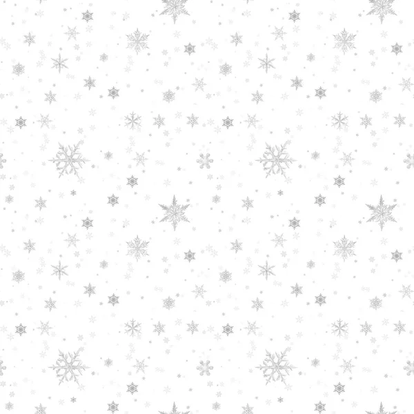Γκρι Νιφάδες Χιονιού Λευκό Φόντο Απρόσκοπτη Μοτίβο Για Ταπετσαρία Συσκευασία — Φωτογραφία Αρχείου