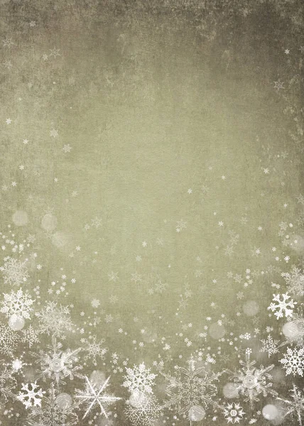 Vintage Χριστουγεννιάτικο Σχέδιο Λευκό Νιφάδες Χιονιού Grunge Χάρτινο Φόντο — Φωτογραφία Αρχείου