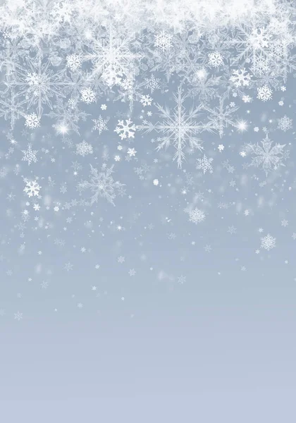 Fondo Nieve Nieve Navidad Azul Blanca Con Copos Desenfocados Concepto — Foto de Stock