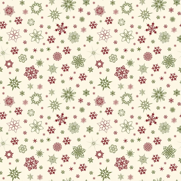 Fondo Neve Neve Natale Con Fiocchi Neve Rossi Sfondo Beige — Foto Stock