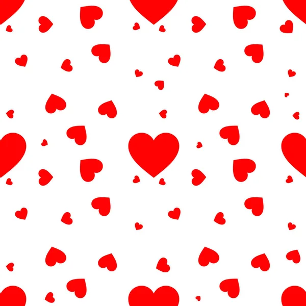 Red Hearts White Background Love Seamless Pattern Wallpaper Wrapping Scrapbooking — Stock Photo, Image