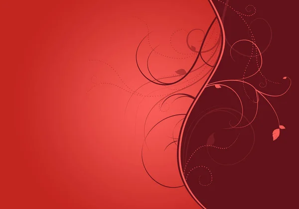 Elegant Red Background Swirls Little Leaves Space Your Text — Stock Photo, Image