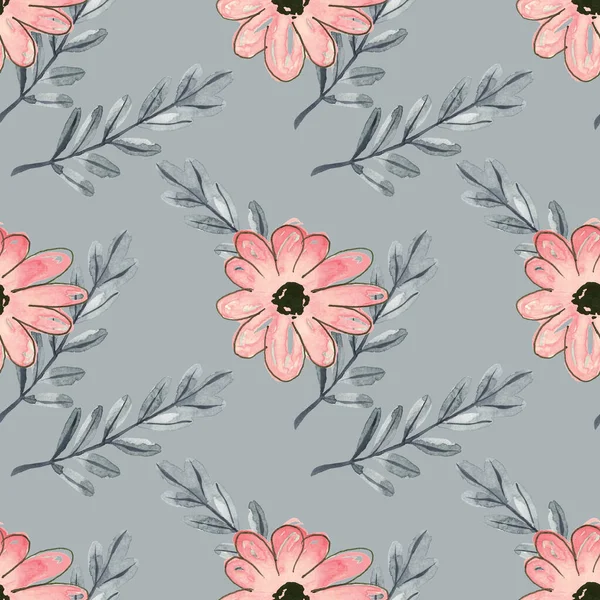 Flower Doodles Seamless Background Repeating Pattern Wallpaper Background Floral Seamless — Stock Photo, Image