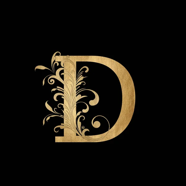Luxury Boutique Letter Monogram Logo Vintage Golden Letter Elegant Floral — 스톡 사진